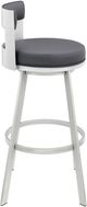 Armen Living Flynn Gray/Silver Swivel Counter Stool-4