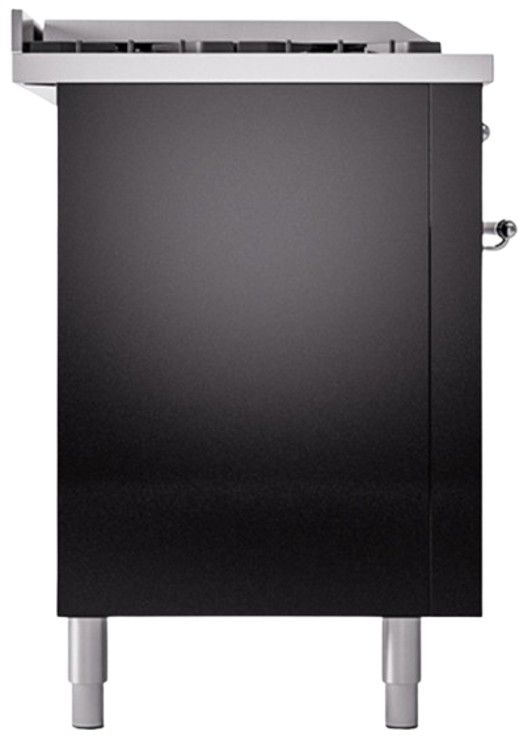 Ilve® Nostalgie II Series 60" Glossy Black Pro Style Dual Fuel Range-2