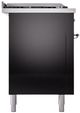 Ilve® Nostalgie II Series 60" Glossy Black Pro Style Dual Fuel Range-2