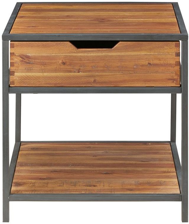 Olliix by Madison Park Natural/Graphite Hudson End Table-0