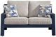 Signature Design by Ashley® Mabry Shores Driftwood/Navy Blue Aluminum/Fabric Outdoor Loveseat-2