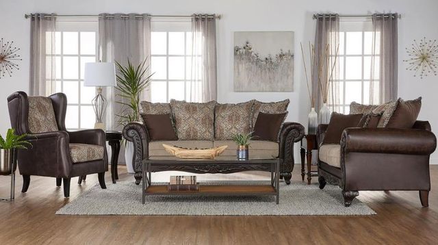Coaster® Elmbrook Brown Upholstered Wingback Accent Club Chair -3