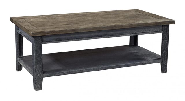 aspenhome® Eastport Drifted Black Cocktail Table with Brown Top -0