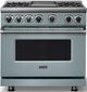 Viking® 7 Series 36" November Sky Pro Style Dual Fuel Range with Griddle-2