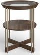Magnussen Home® Elora Glass Top Round End Table with Walnut Frame-0