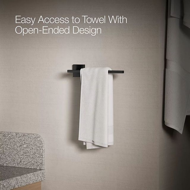 KOHLER® Square Matte Black Towel Arm-3