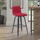 Armen Living Vienna Black Brushed/Red Swivel Barstool-1