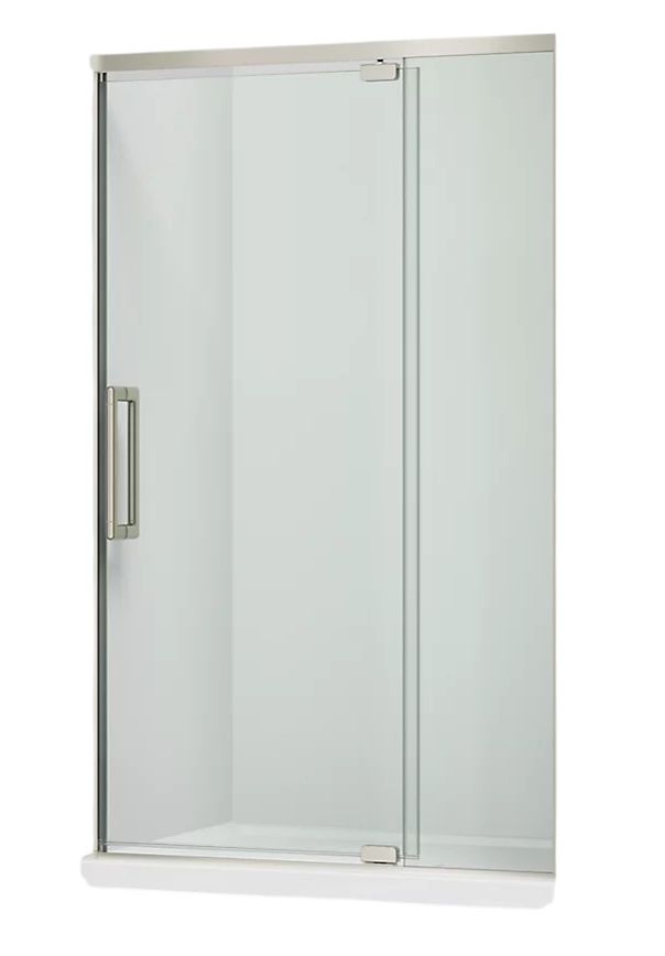KOHLER Statement™ Anodized Brushed Nickel 76" x 42" - 48" Pivot Shower Door with Controlled Close®-0
