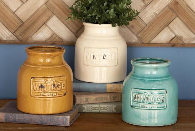 Deco Marche 2-Piece Multi-Colored Ceramic Decorative Jars Set-3