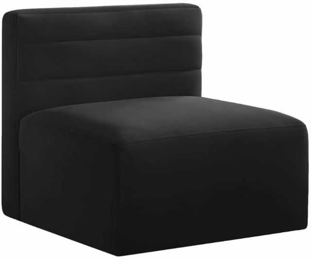 Meridian Furniture Quincy Black Velvet Modular Armless Chair-0