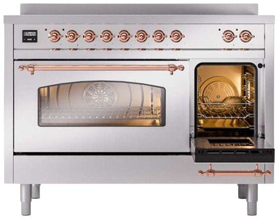 Ilve® Nostalgie II Series 48" Stainless Steel Pro Style Induction Range-2