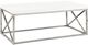 Monarch Specialties Inc. Glossy White Chrome Metal Coffee Table-0