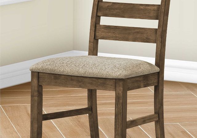 Monarch Specialties Inc. 2-Piece Antique Brown Fabric 38" Upholstered Dining  Side Chairs Set-1