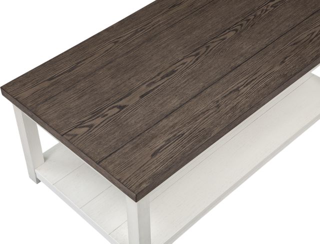 Crown Mark Dakota Brown Coffee Table with White Base-3