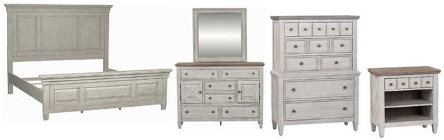Liberty Furniture Heartland 5-Piece Antique White Queen Panel Bedroom Set-0