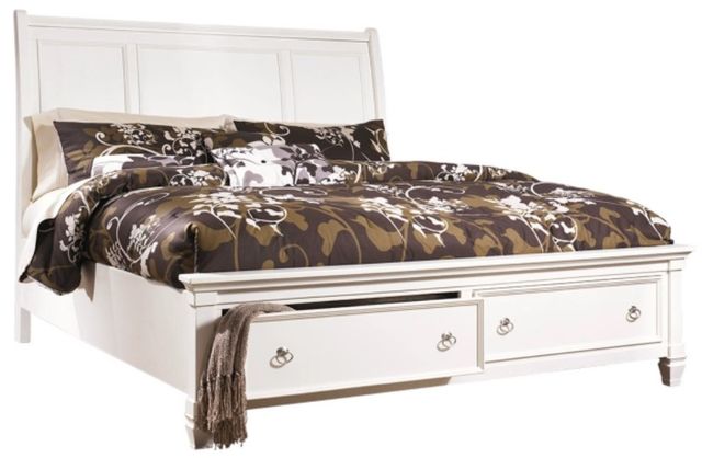 Millennium® by Ashley® Prentice 5-Piece White Queen Storage Sleigh Bed Set-1