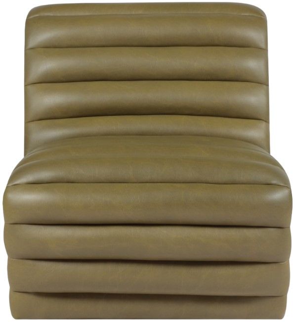 Meridian Furniture Vega Olive Leather Upholstered Accent Chair-1