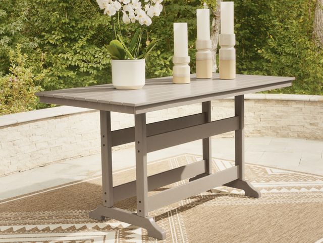 Signature Design by Ashley® Seacliff Beach Medium Brown Aluminum/Plastic Outdoor Rectangular Counter Table-1