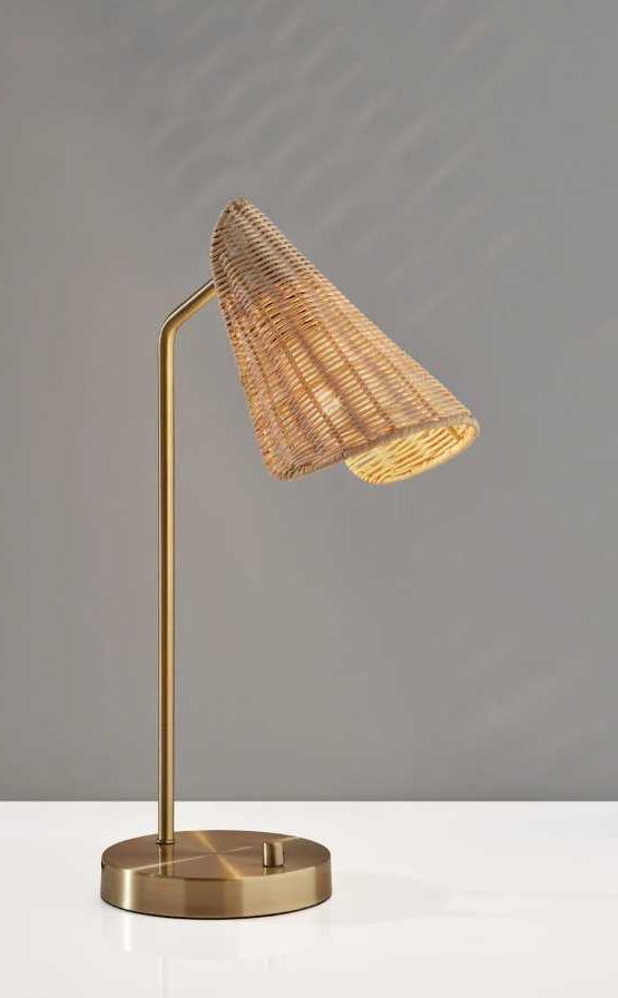 Adesso® Cove Antique Brass Desk Lamp-4
