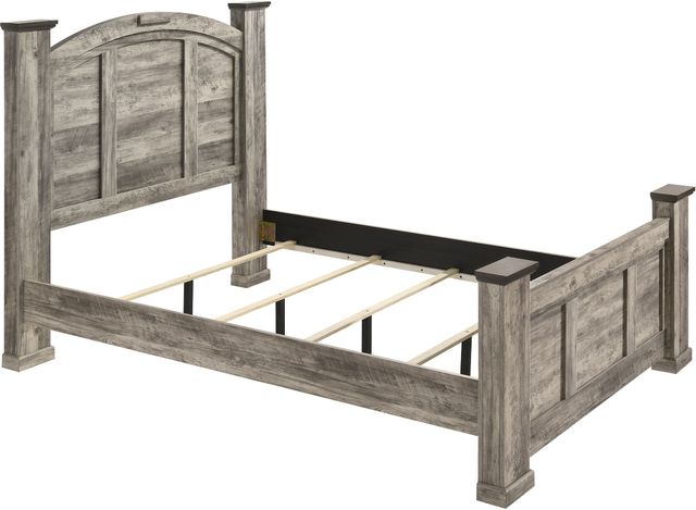 Crown Mark Ella-Mae Gray Queen Poster Bed-1