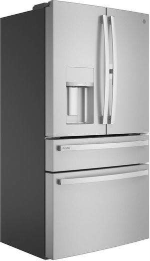 GE Profile™ 36 in. 22.3 Cu. Ft. Fingerprint Resistant Stainless Smart Counter Depth French Door Refrigerator with Door In Door
