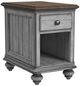 Flexsteel® Plymouth® Brown Top Chairside Table with Distressed Graywash Base-0