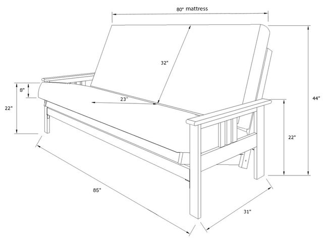 Kodiak Furniture Monterey Butternut Queen Futon Frame-1
