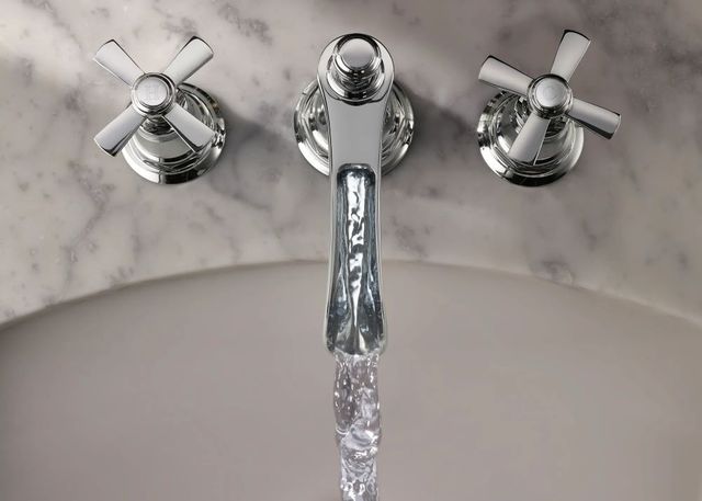Brizo Rook® Polished Chrome Widespread Lavatory and Bidet Cross Handle Kit-3