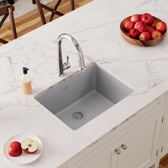Elkay Quartz Classic® Graystone 24-5/8" x 18-1/2" x 9-1/2" Single Bowl Undermount Sink-2