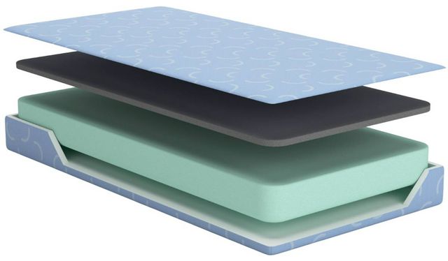 Sierra Sleep® By Ashley® iKidz 7" Memory Foam Firm Euro Top Twin Mattress and Pillow in a Box-2