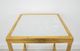 Zeugma Imports White Stone Top Side Table with Gold Leaf Base-4