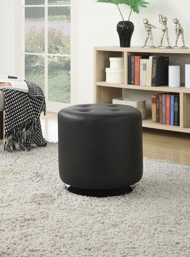 Coaster® Bowman Black Swivel Ottoman-1