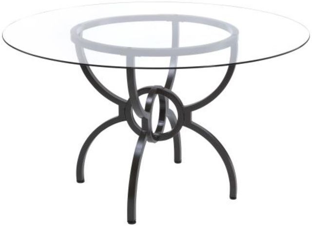 Coaster® Aviano 48" Clear/Gunmetal Round Dining Table-0