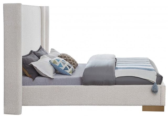 Meridian Furniture Halton Cream King Upholstered Panel Bed-2