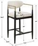 Uttermost® Moxie Matte Black/Off-White Counter Stool with Brushed Brass Accent-2