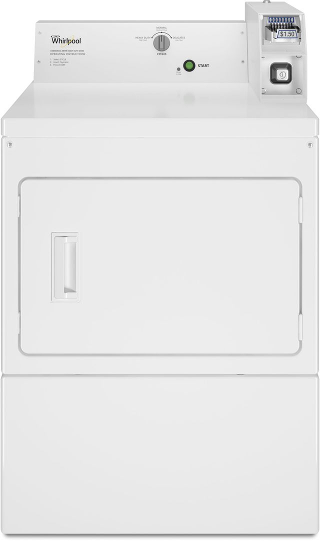 Whirlpool® Commercial 7.4 Cu. Ft. White Front Load Gas Dryer-0