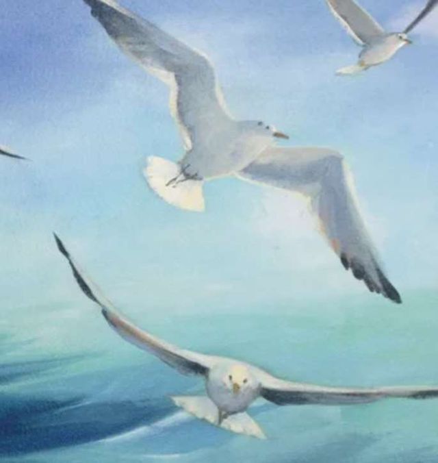 Stylecraft Sea Flight Blue/Blue-Green/Light Blue/White Wall Art -1