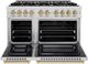 ZLINE Select Autograph Edition 48" Stainless Steel Pro Style Dual Fuel Range with Champagne Bronze Accents-1