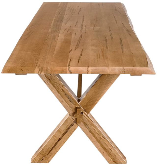 Bassett® Furniture Customizable Crossbuck Live Edge 90" Dining Table with Extendable Leaves-3