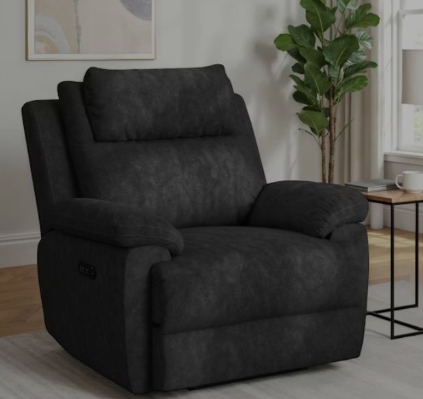 Elements International Regal Explore Charcoal Power Recliner-1