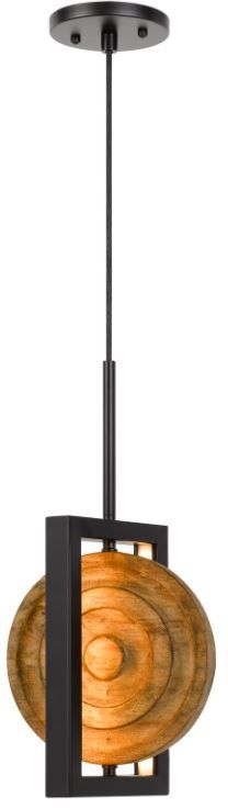 Cal® Lighting & Accessories Fano Black/Pine Pendant-1