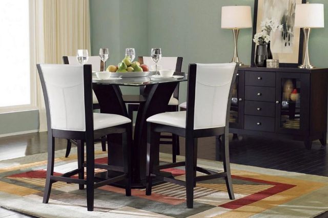 Homelegance® Daisy Glass Top Square Counter Height Dining Table with Espresso Base -3