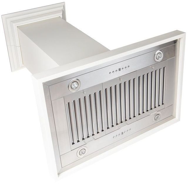 ZLINE Designer Series 36" Cottage White Island Mount Range Hood-3
