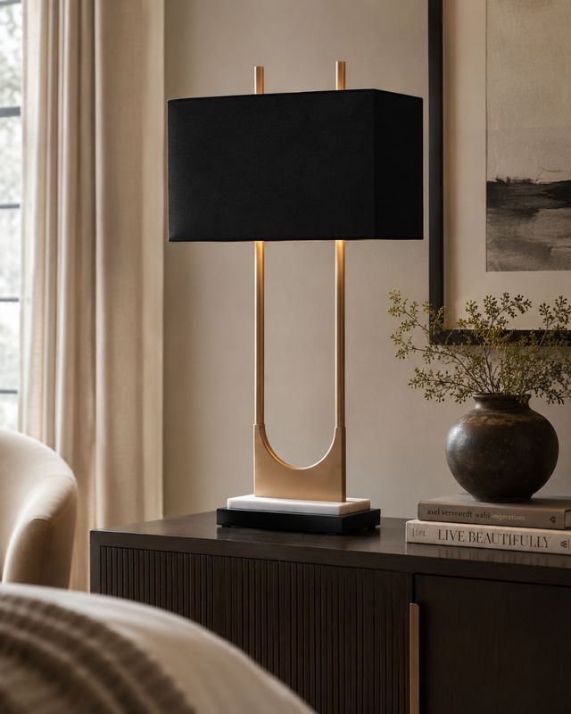 Signature Design by Ashley® Malana Black/Brass Table Lamp-1