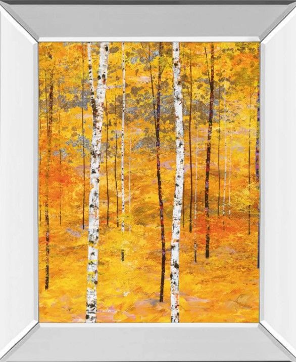 Classy Art Iridescent Trees V by Alex Jawdokimov Mirror Framed Wall Art-1