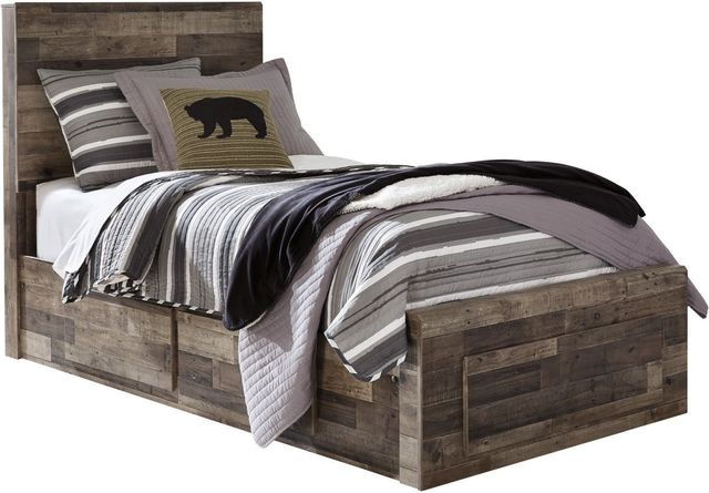 Benchcraft® Derekson Multi Gray Twin Storage Panel Bed-0