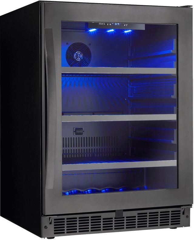 Silhouette® Prague 24" 5.6 Cu. Ft. Black Stainless Steel Beverage Center-2
