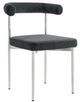 Armen Living Shannon 2-Piece Brushed Stainless Steel/Charcoal Upholstered Dining Side Chair Set-1