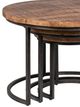 Dovetail Furniture Shelby 3-Piece Medium Brown Nesting Tables with Gunmetal Base Set -1