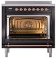 Ilve® Nostalgie II Noblesse 36'' Glossy Black Pro Style Induction Range with Copper Trim-2